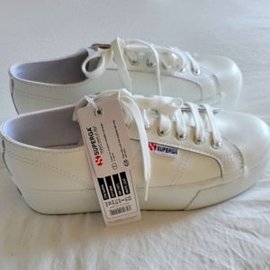 Superga white leather sneakers
